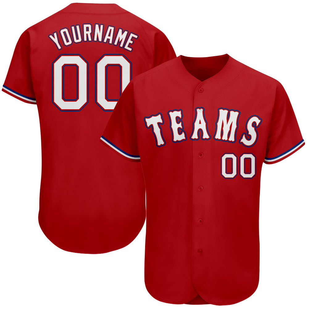 Custom Baseball Jersey Royal White-Red