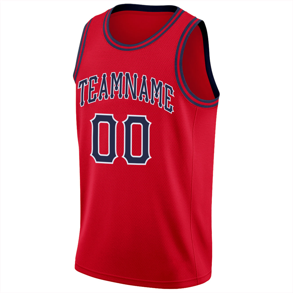 Custom Navy White-Red Authentic Fade Fashion Basketball Jersey Fast  Shipping – FiitgCustom