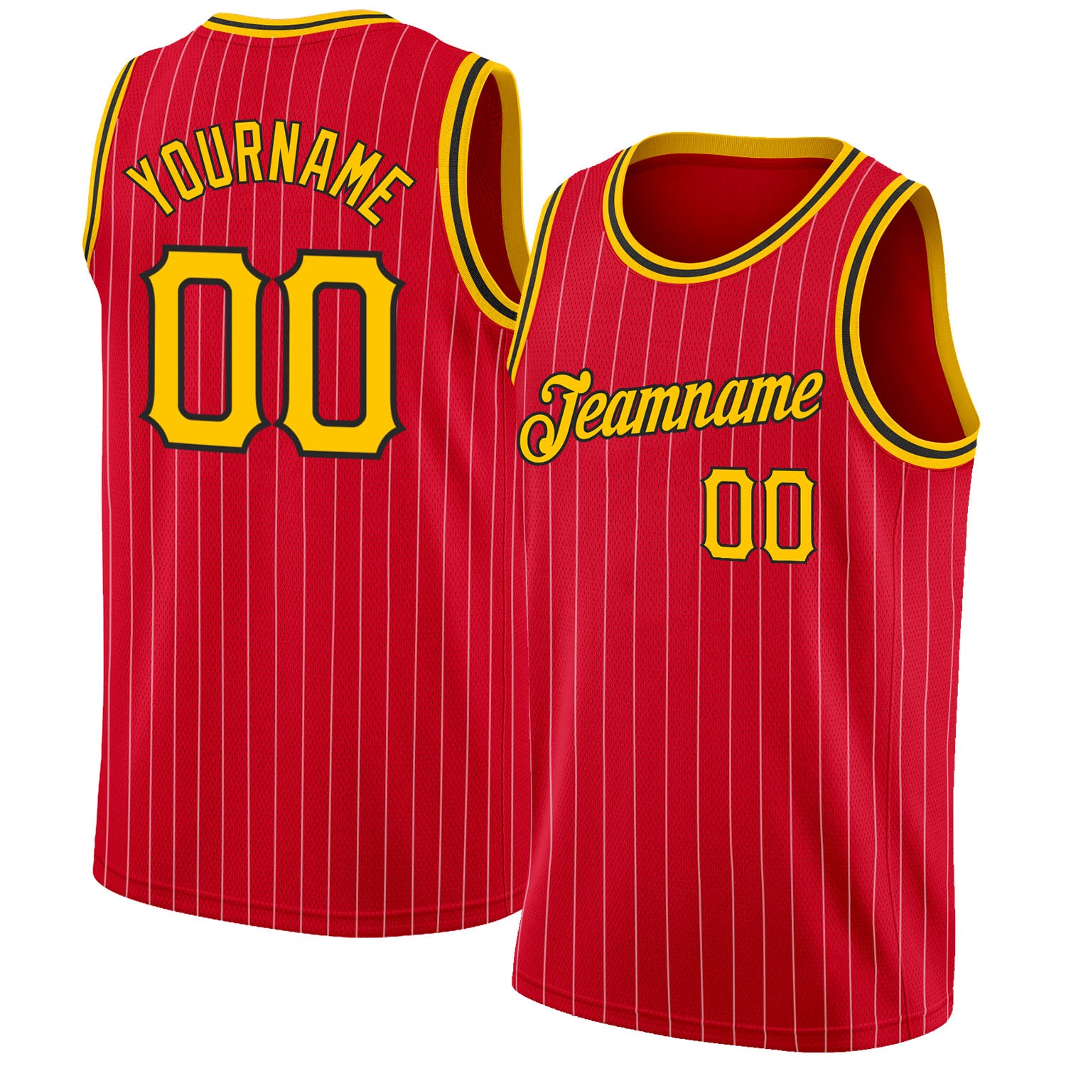 Custom Light Blue Red Pinstripe Red-Gold Authentic Basketball Jersey Fast  Shipping – FiitgCustom