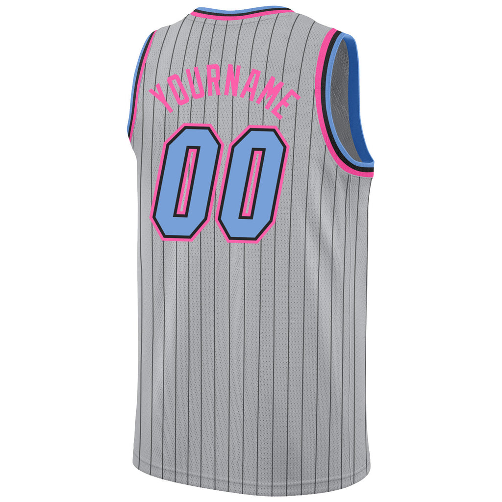 Custom Black Pink-Light Blue Authentic Fade Fashion Basketball