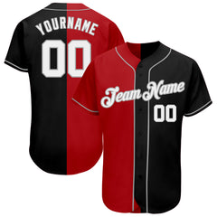 Custom Team White Baseball Authentic Gray Jersey Red