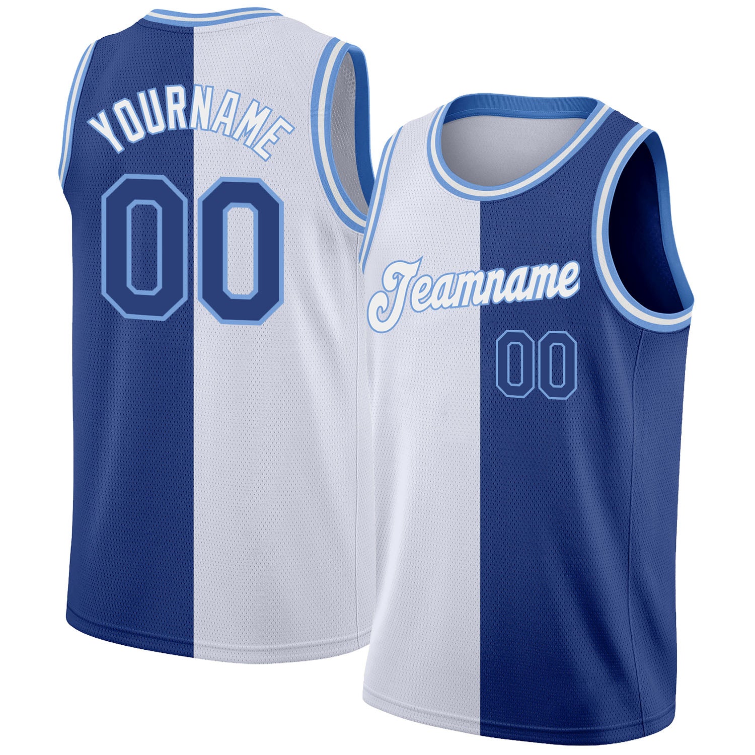 Custom Light Blue Royal-Pink Authentic Split Fashion Basketball Jersey Free  Shipping – Fiitg