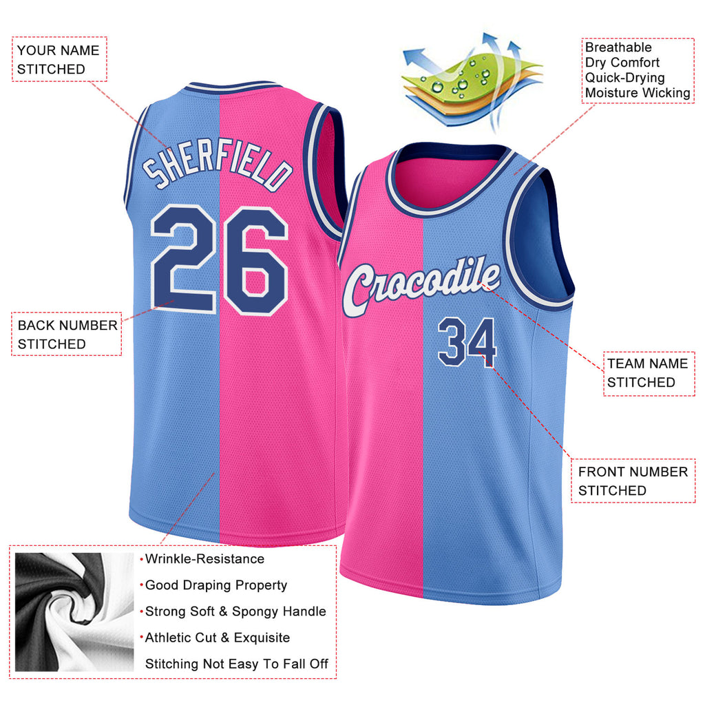 Personalized Miami Heat Any Name 00 Nba City Edition Split Pink Blue  Inspired Style Hawaiian Shirt