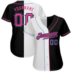 Custom Black Pink-Aqua Authentic Split Fashion Baseball Jersey Fast  Shipping – FiitgCustom