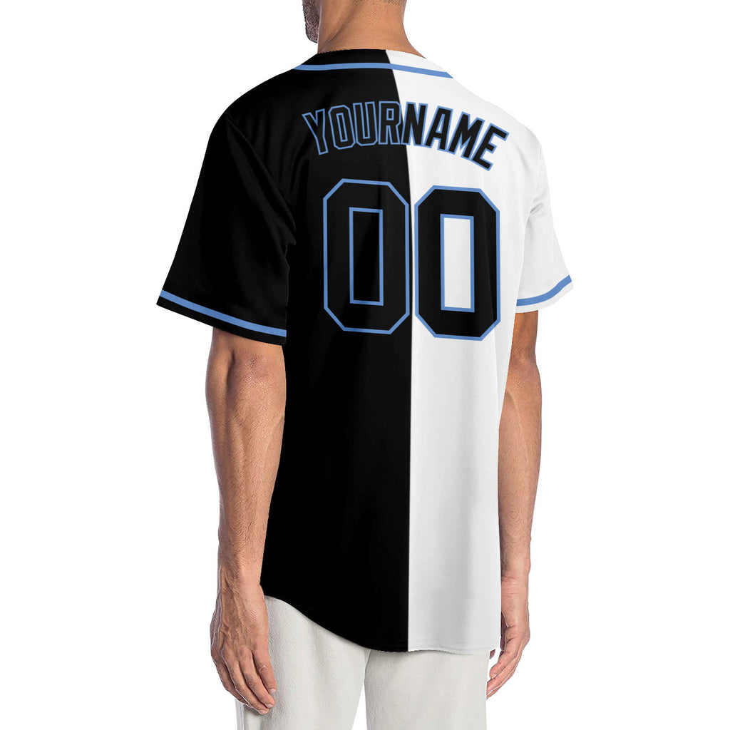 Custom Name Blue Light Blue White Split Fashion Baseball Jerseys Shirt -  Freedomdesign