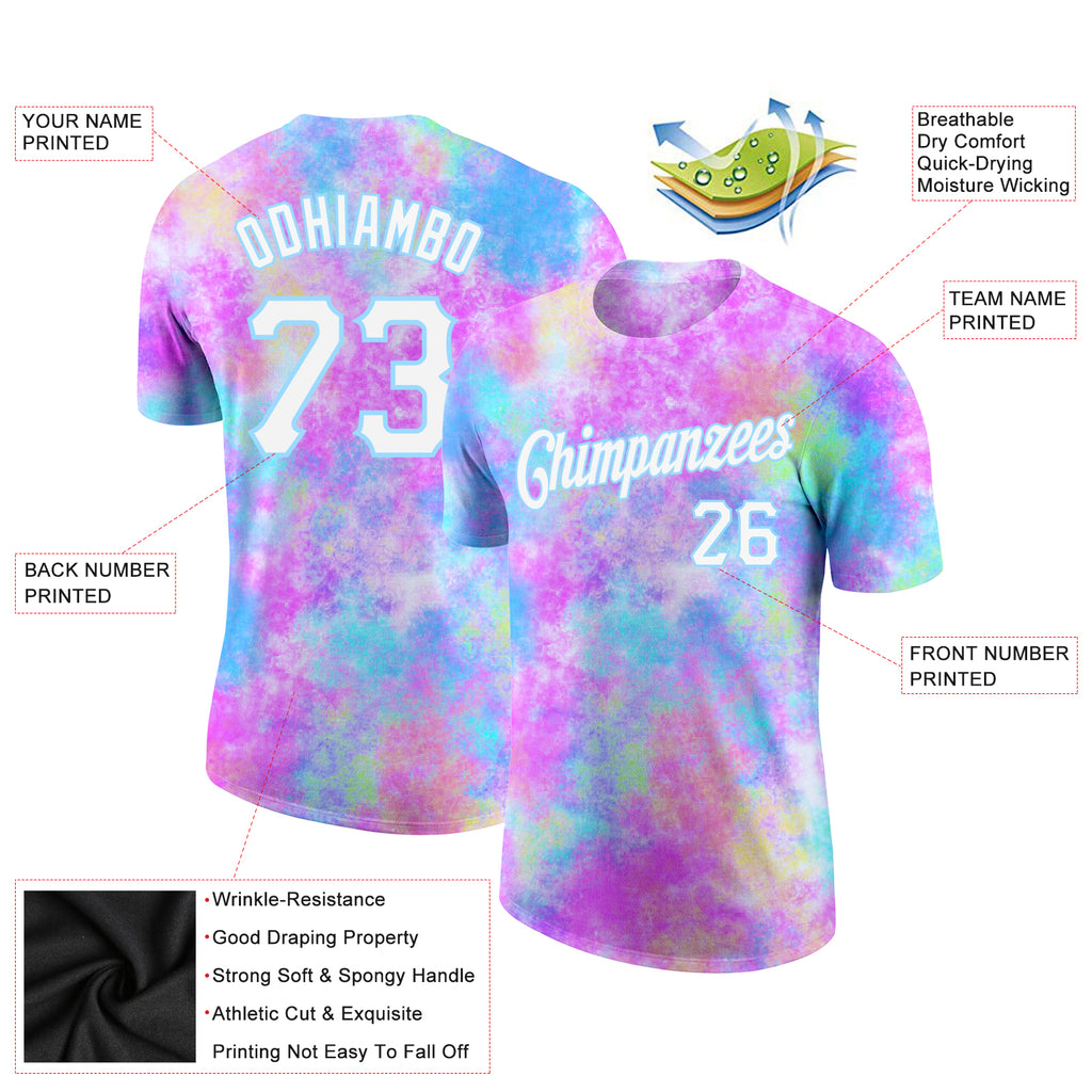 FIITG Custom Basketball Jersey Tie Dye Purple-White 3D Pattern Design Watercolor Gradient Authentic