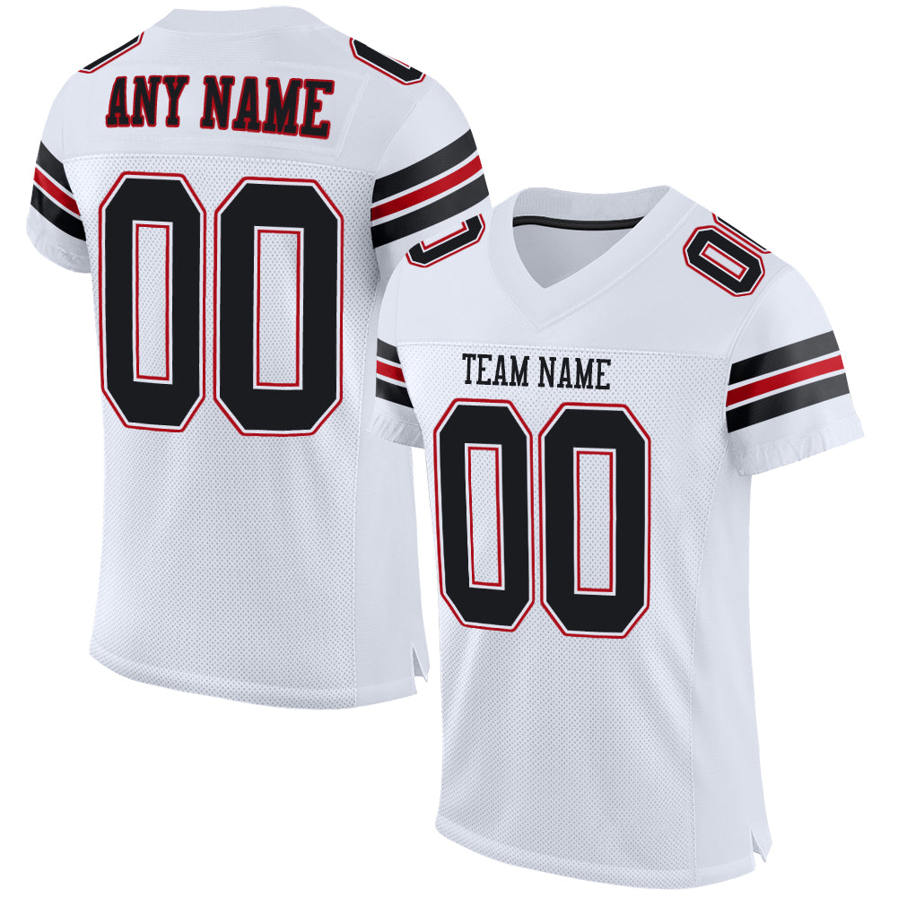 FIITG Custom Football Jersey Black Red-White Mesh Authentic