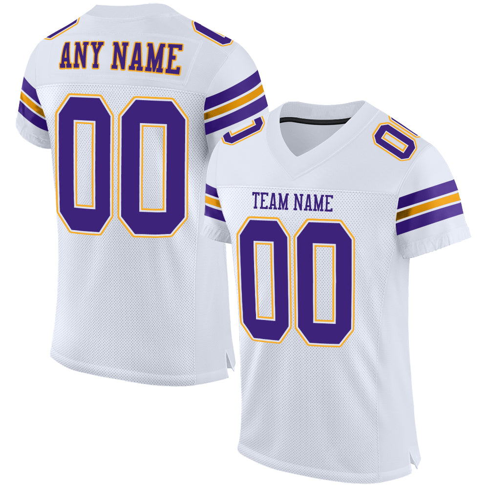 FIITG Custom Football Jersey Purple Gold-White Mesh Authentic