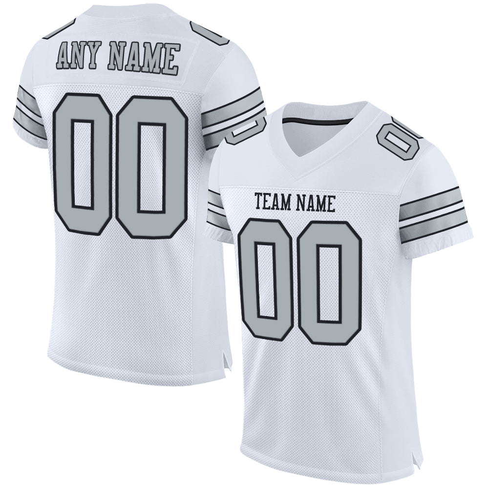 Custom Black Orange-White Mesh Authentic Football Jersey – Fiitg