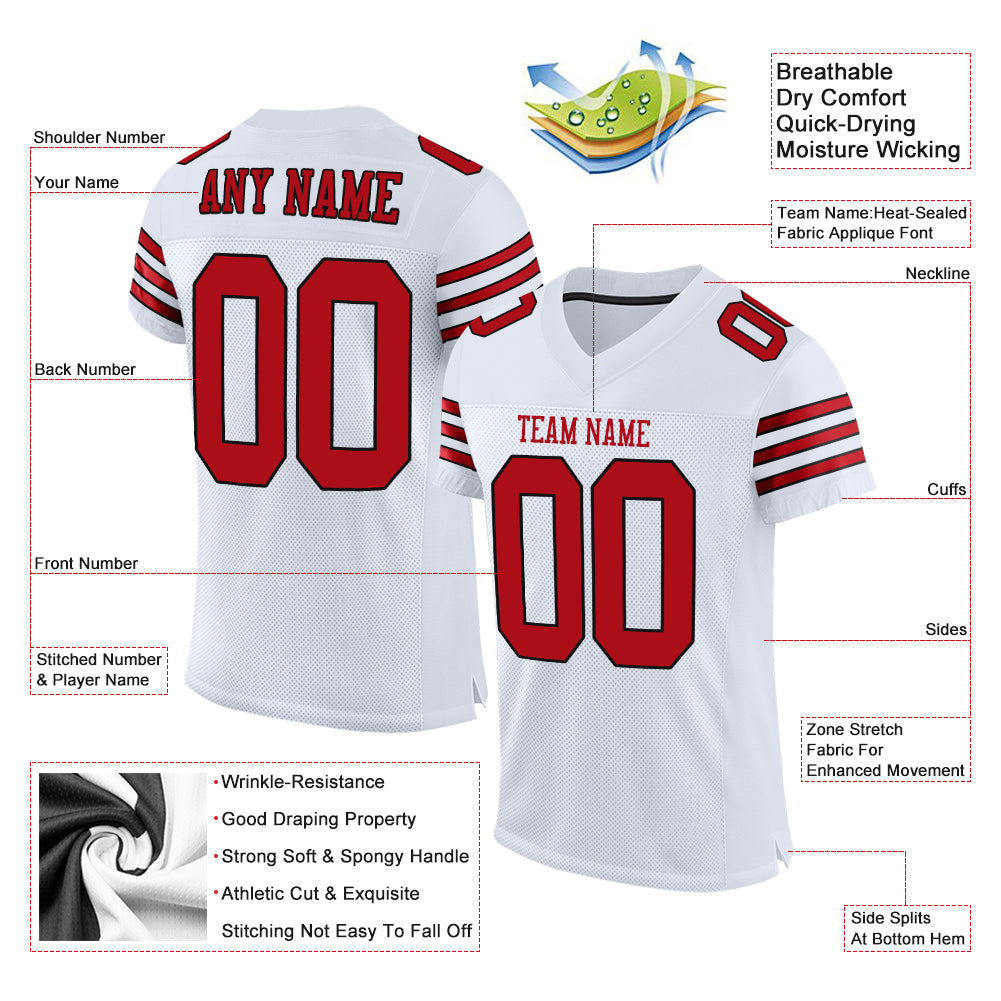 Custom Name Number Mesh Football Jerseys - Unisex Mesh Football