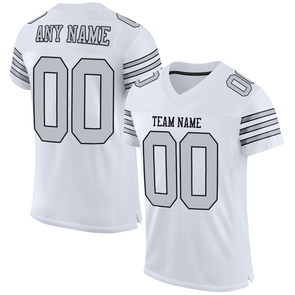 FIITG Custom Football Jersey Navy White-Light Gray Mesh Authentic