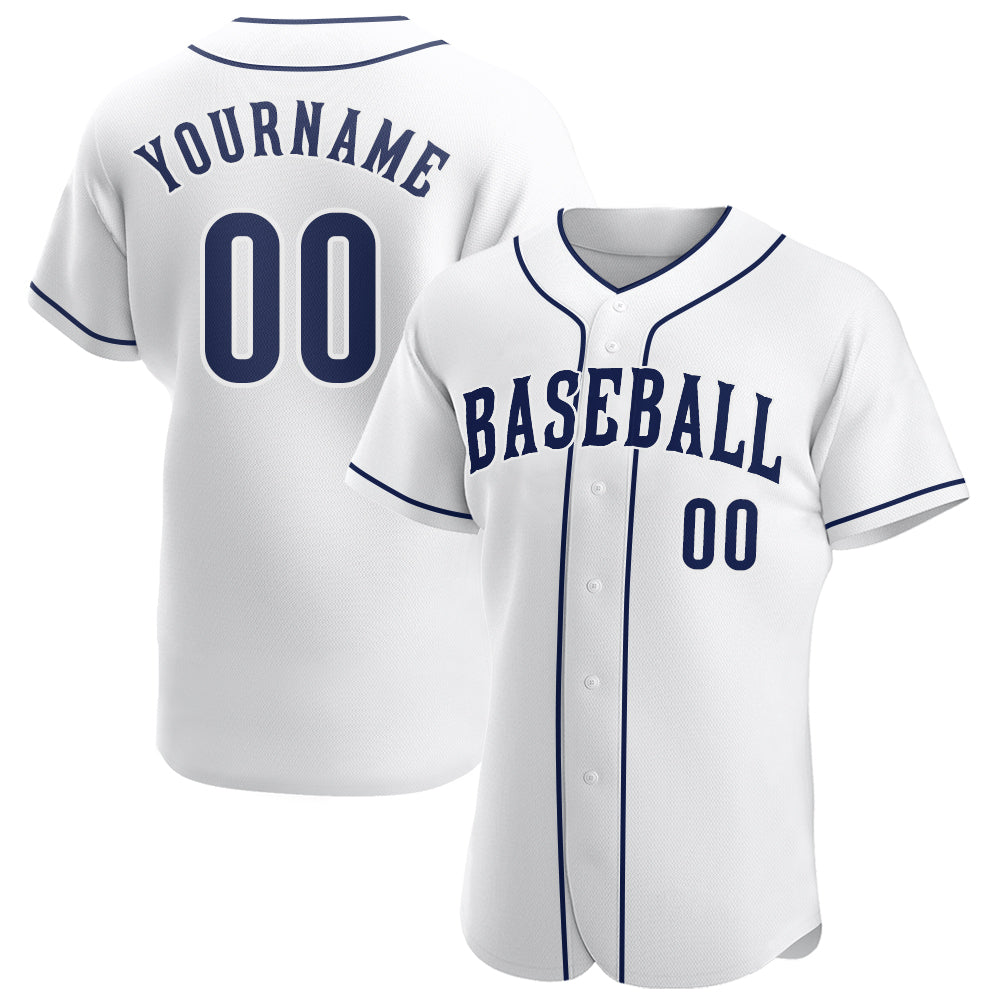 Custom Light Blue White-Navy Authentic Two Tone Baseball Jersey