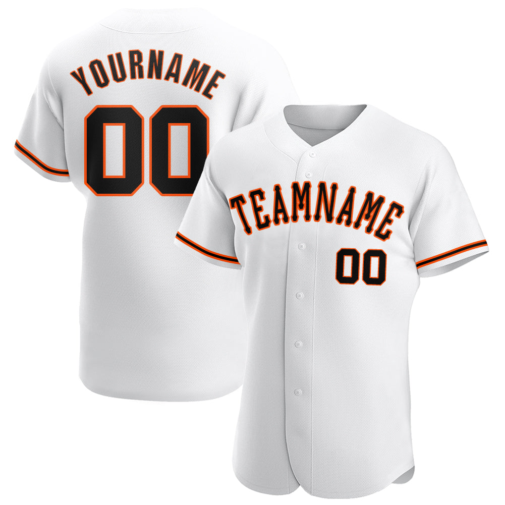 Custom Baseball Jersey Orange Black-White