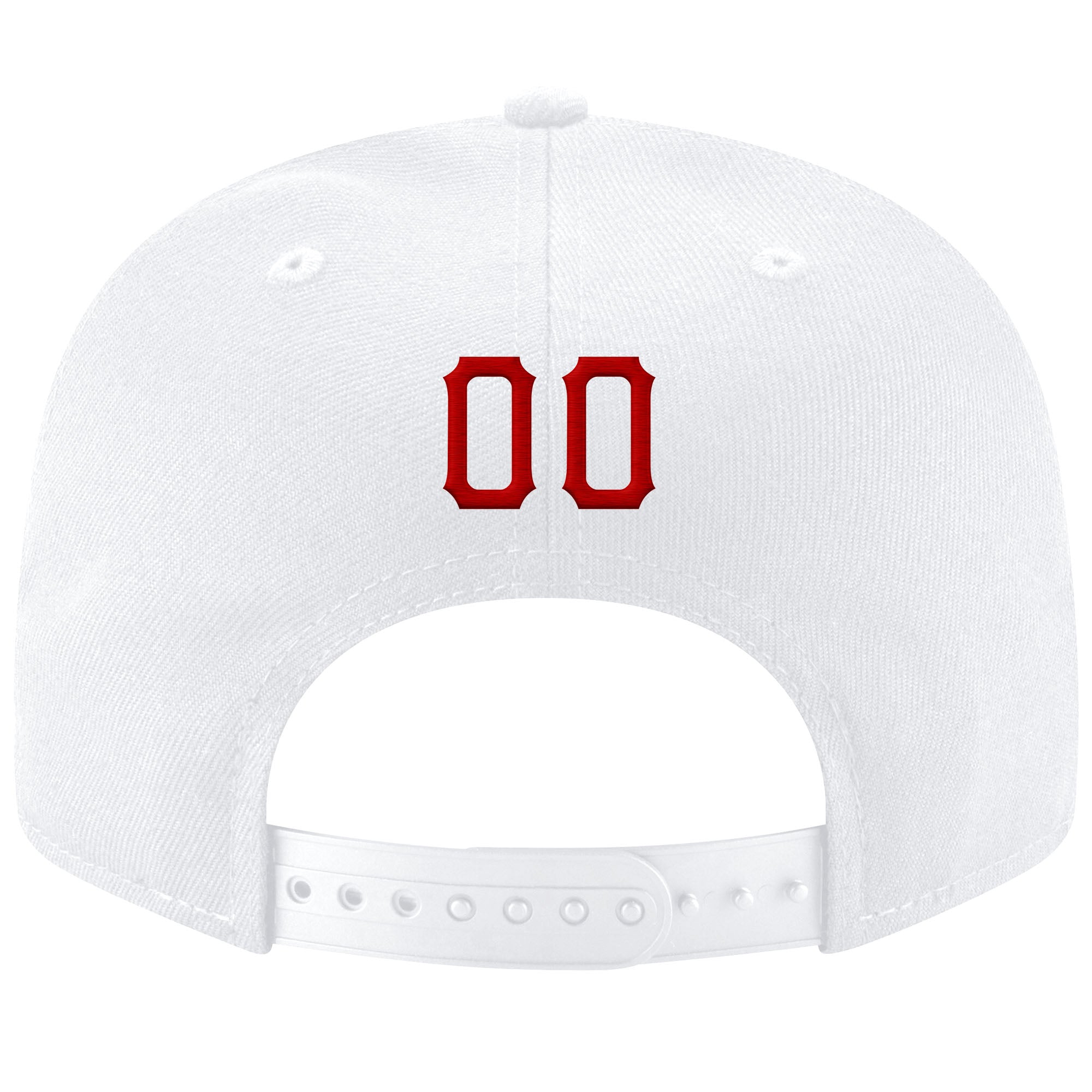 Custom White Red-Black Stitched Adjustable Snapback Hat